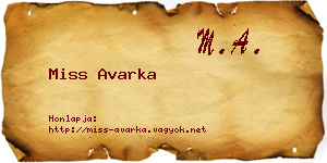 Miss Avarka névjegykártya